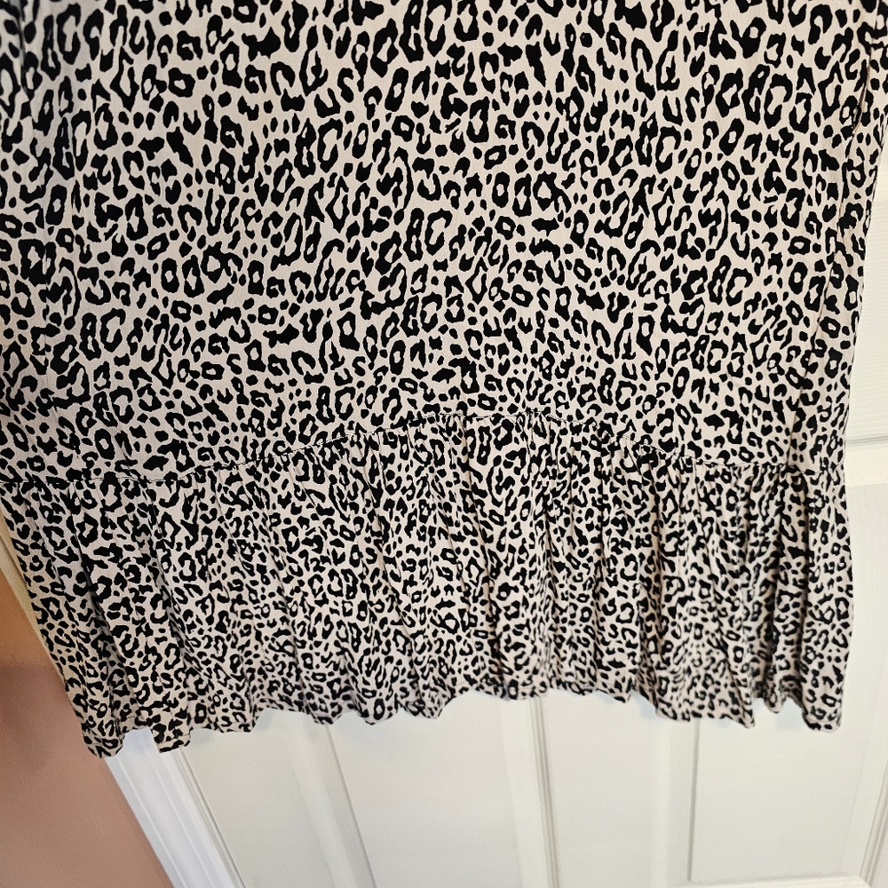 Sonnet James Midi Leppard Print Midi Play Dress Tiered Bottom - Picture 6 of 11
